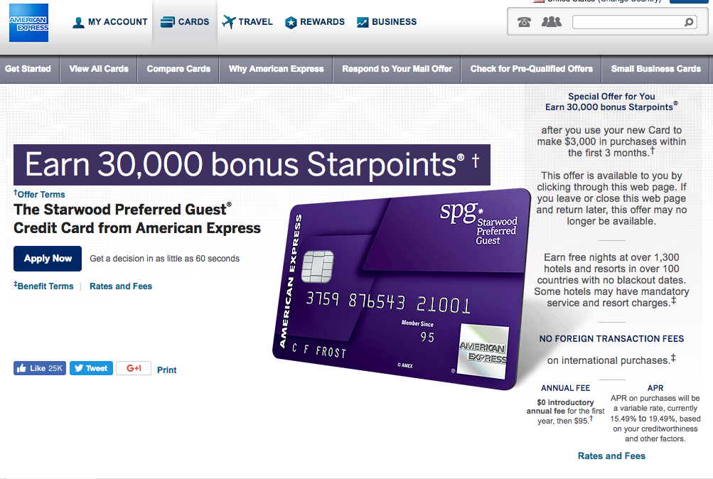 30K SPG AMEX Bonus Offer