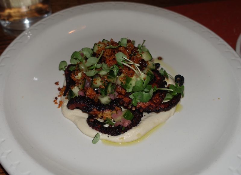 Grilled Octopus with Caulflower Almond Crema, The Red Hen, Washington, DC Review