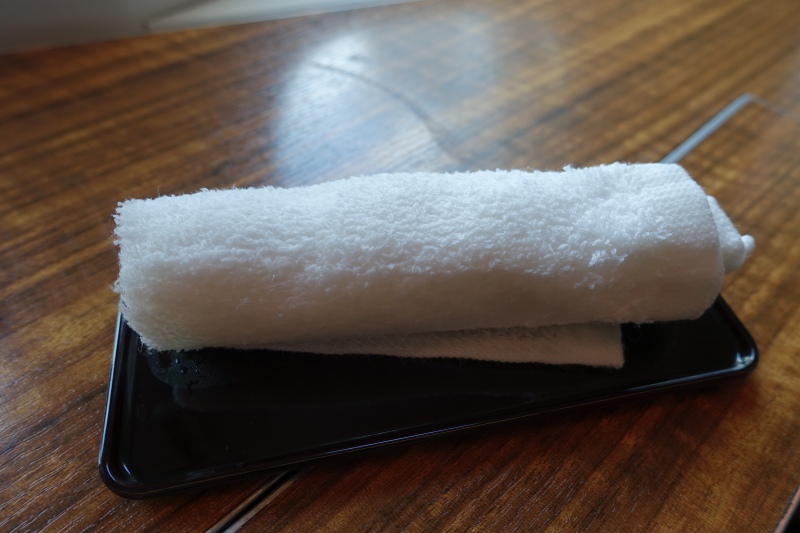 Cathay Pacific First Class Review: Cool Towel