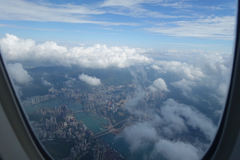 Aerial View of Hong Kong on Departure