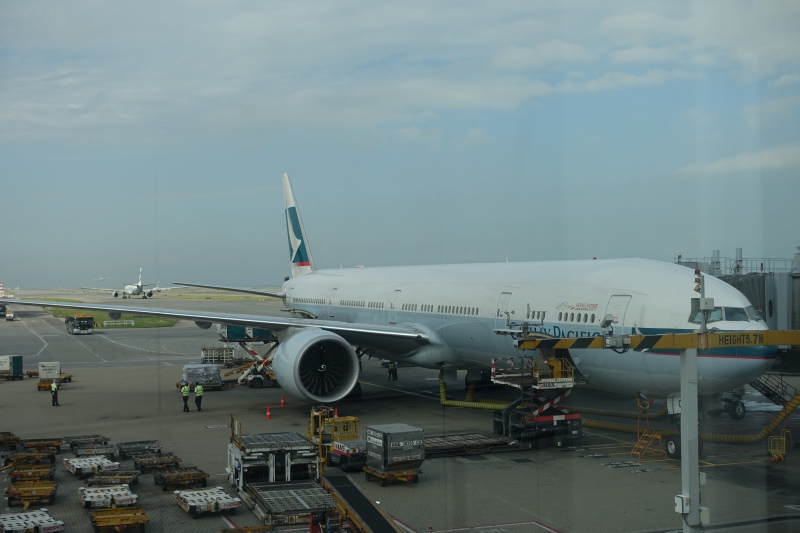 Cathay Pacific 777-300ER Plane Before Boarding, HKG