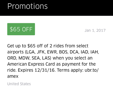 2 Free Uber Rides from AMEX