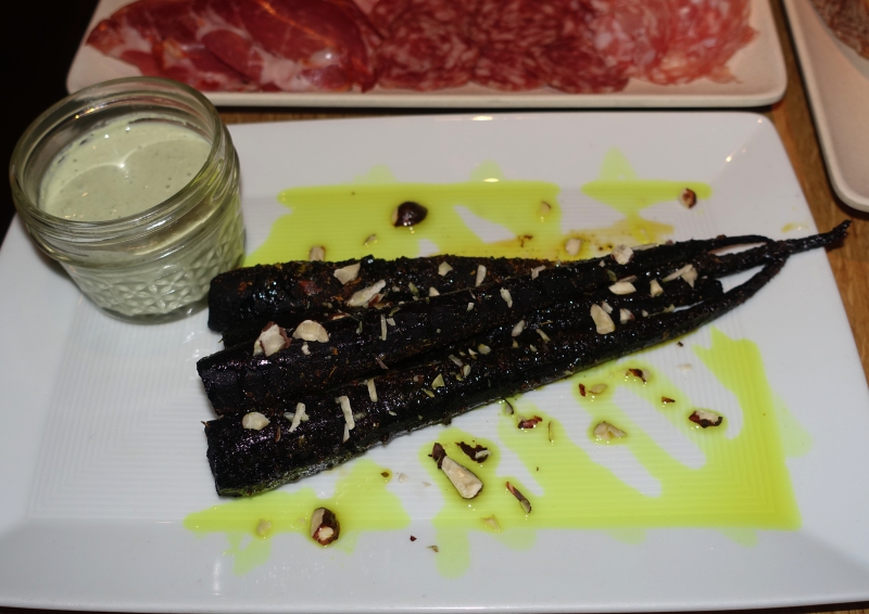 Purple Carrots with Cilantro Yogurt Dipping Sauce, ENO Wine Bar Review