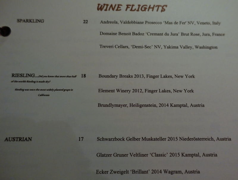 ENO Wine Bar Wine Flights-White Wines