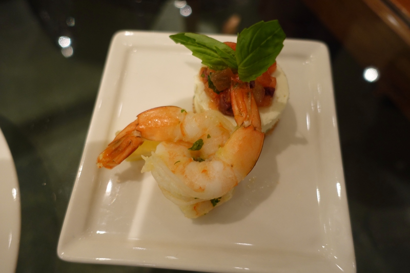 Shrimp with Italian Timbale, Emirates Lounge JFK Review