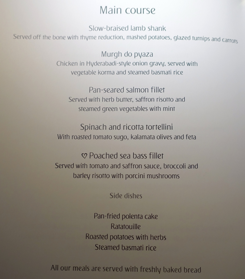 Dinner Menu