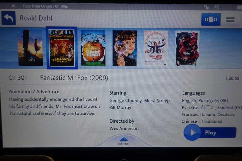 Emirates IFE: Roald Dahl Movies