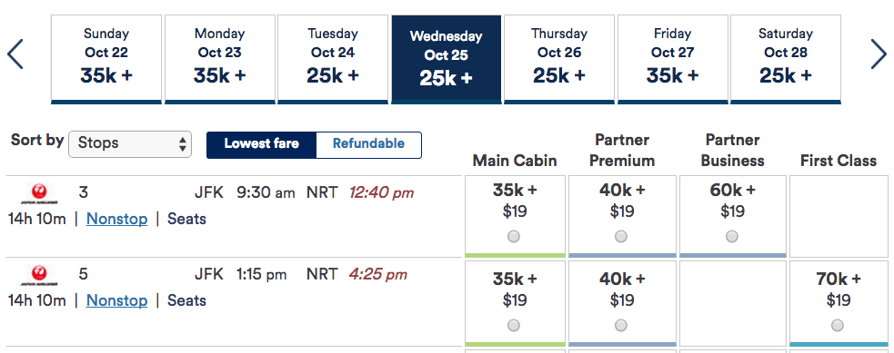 JAL Business and First Class Awards Bookable with Alaska Miles