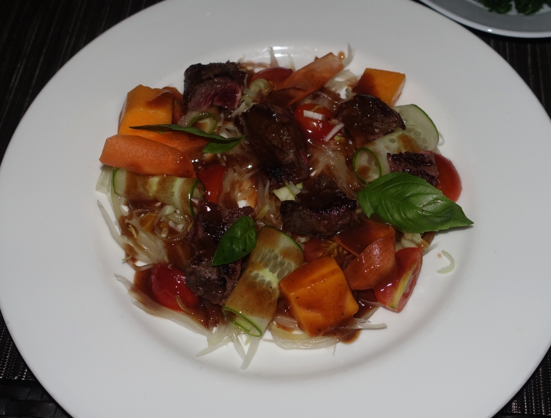 Grilled Beef Salad, Park Hyatt Maldives Dinner Review