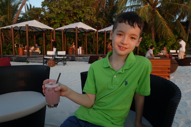 Enjoying a Mocktail, Manager's Cocktail Reception, Park Hyatt Maldives