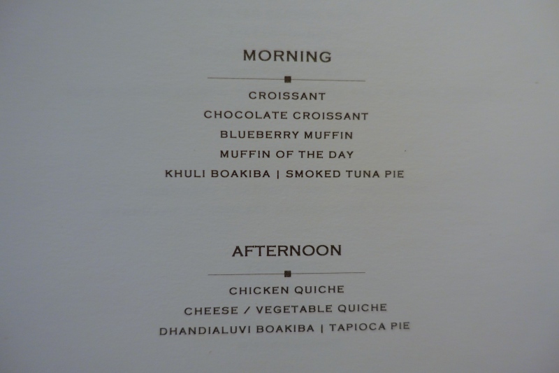 Menu, Cheval Blanc Randheli Lounge 