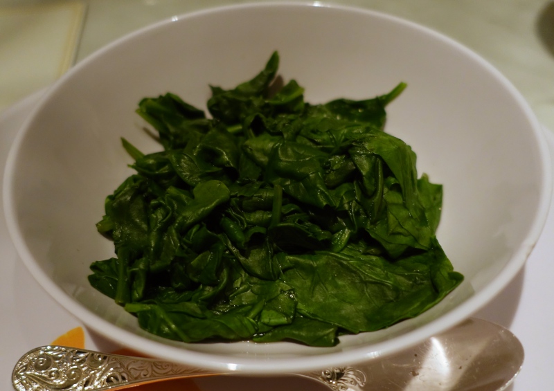 Steamed Spinach from Kids' Menu, Cheval Blanc Randheli Review