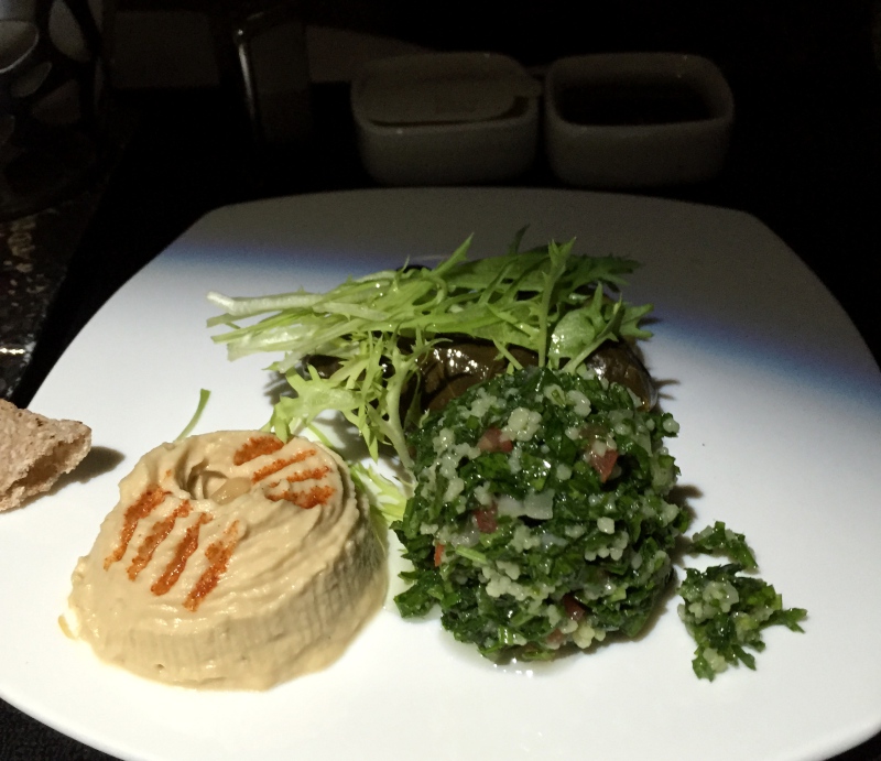 Etihad Business Class Review: Arabic Mezze Appetizers