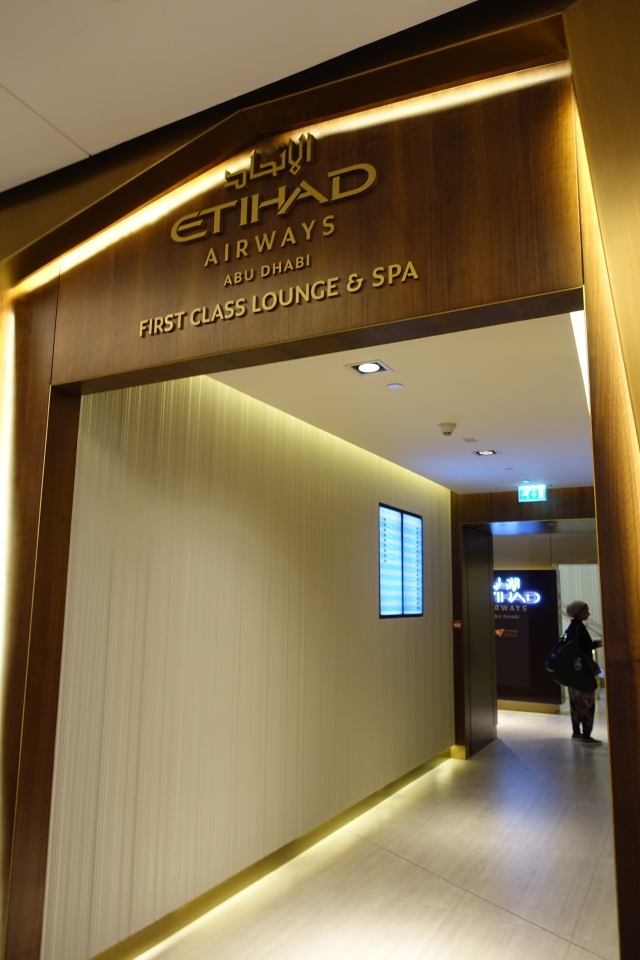 Entrance to Etihad First Class Lounge, Abu Dhabi