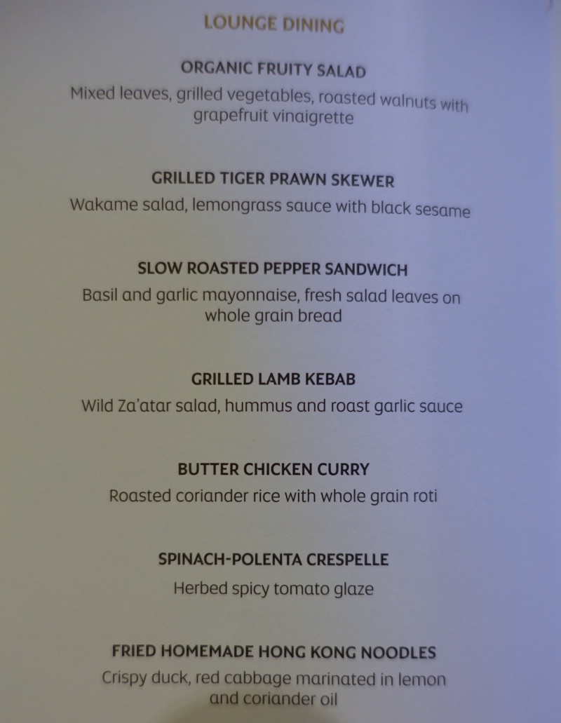 Lounge Menu