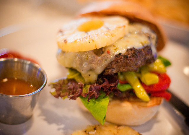 A burger at The Counter