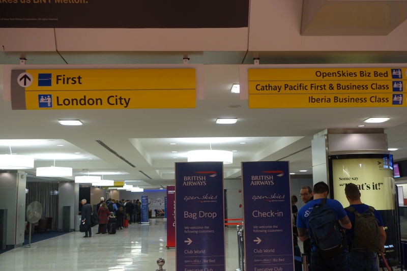 Sign to British Airways First Class Check-In, Terminal 7