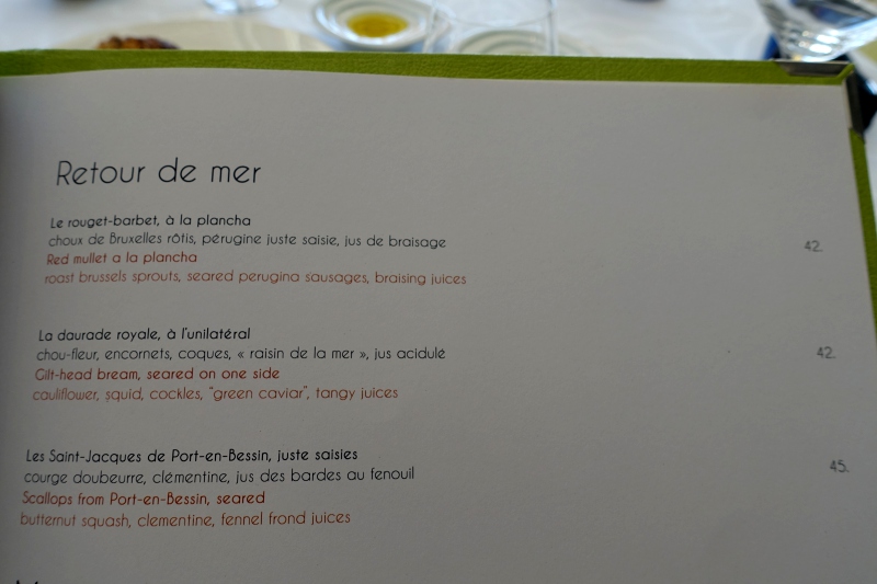 Le Park 45 Menu - Seafood Main Dishes