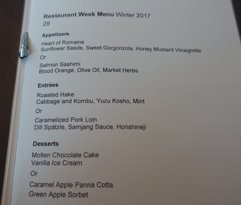 Perry St NYC Restaurant Week Menu