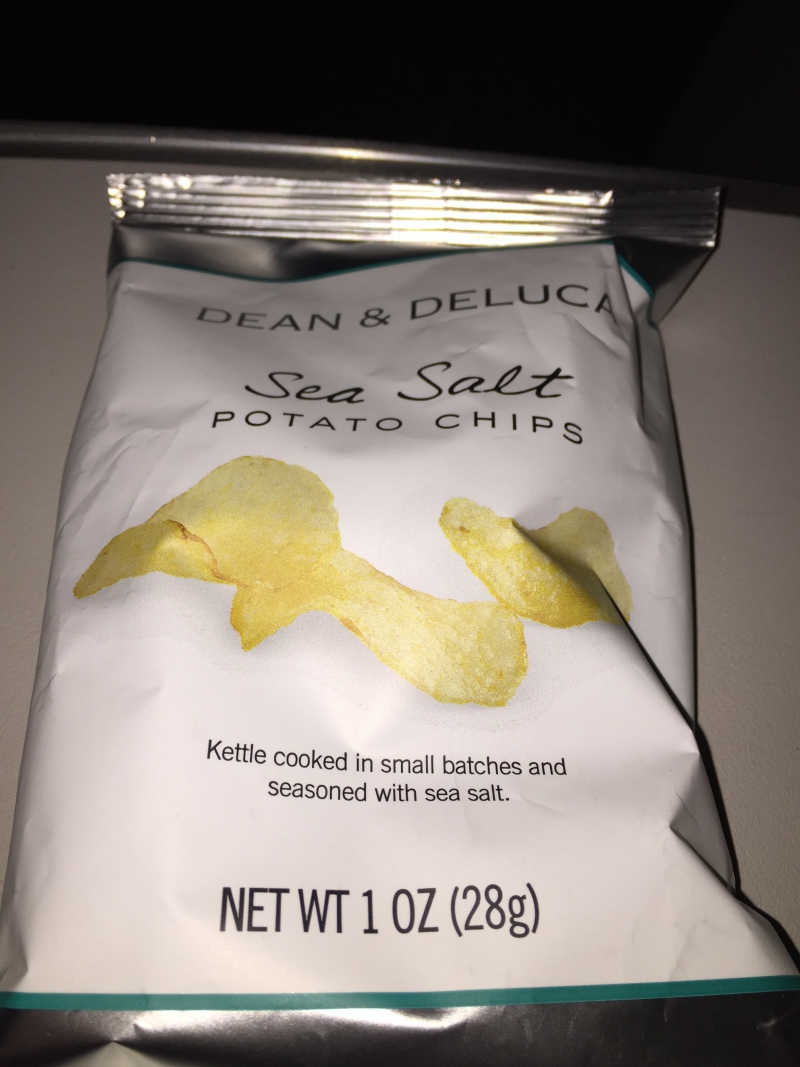 Potato Chips, Virgin America First Class Review