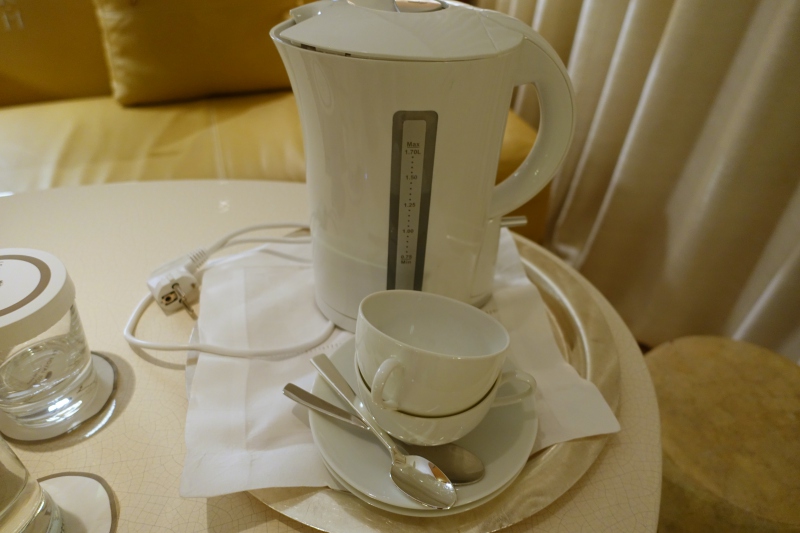 Hot Water Kettle Brought Up, Since None in the Junior Suite