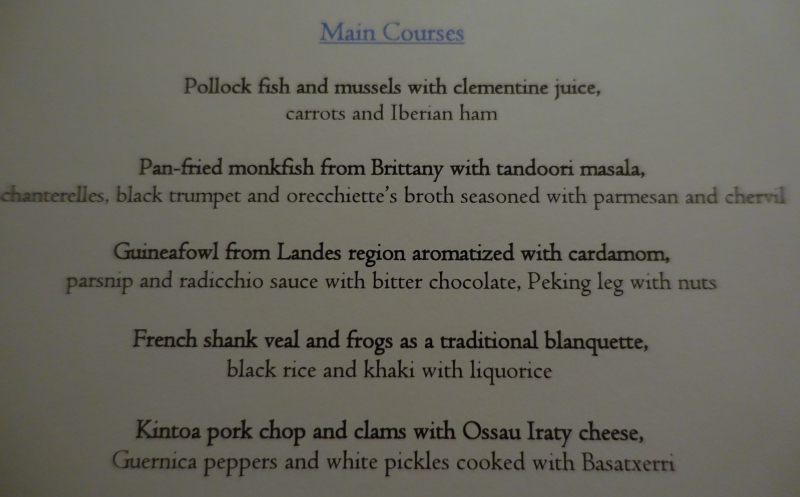 L'Oiseau Blanc Menu