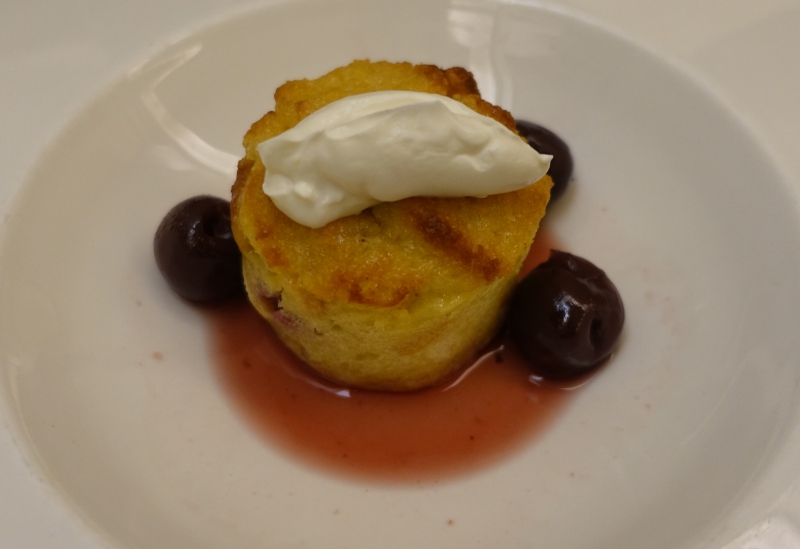 Morello Cherry Brioche Bread Pudding, British Airways Concorde Room Lounge Review