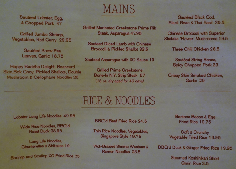 RedFarm NYC Menu