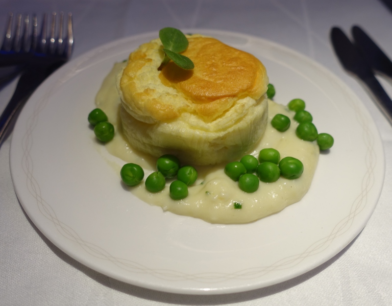 Twice Baked Goat Cheese Souffle Appetizer, British Airways First Class Review