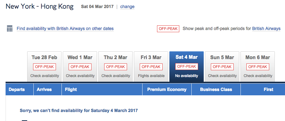 No Cathay Pacific First Class Award Space on Same Date with Partner Miles