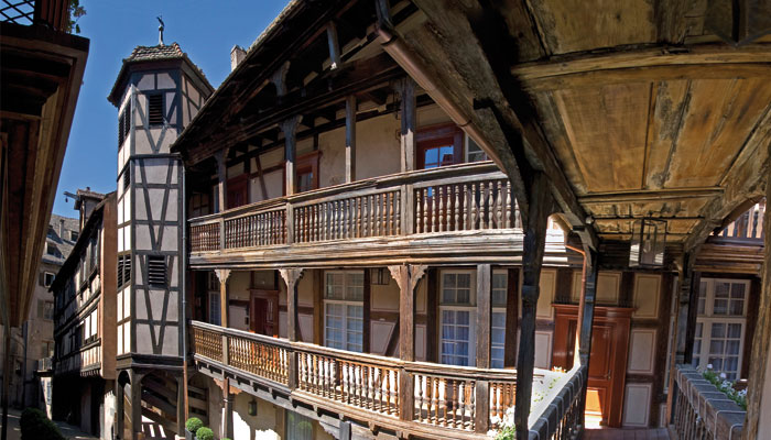 Beautiful views from the Cour Du Corbeau, Strasbourg, France