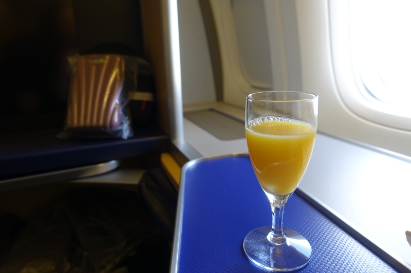 Pre-Flight Drink, ANA First Class Review