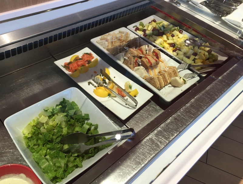 Salad, Sandwiches and Fruit Salad, Air France Lounge New York JFK Review