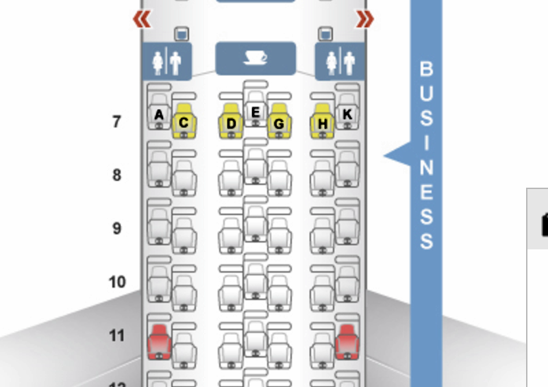 Japan Airlines 777-300ER Business Class Seat Map