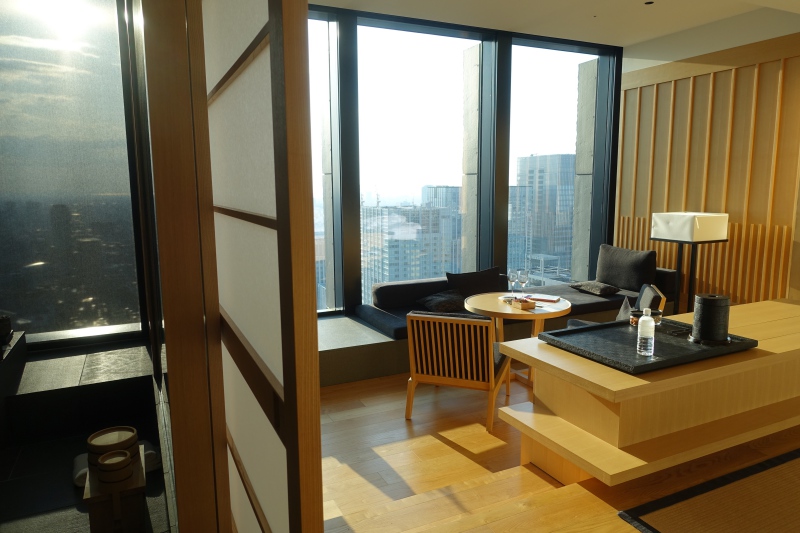 Aman Tokyo Bathroom Separated by Shoji Doors