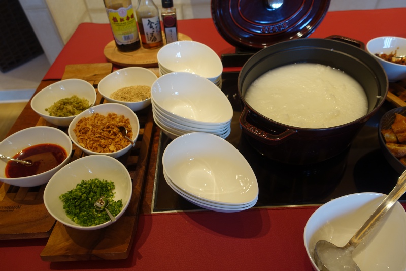 Congee and Condiments, Four Seasons Kyoto Breakfast Buffet