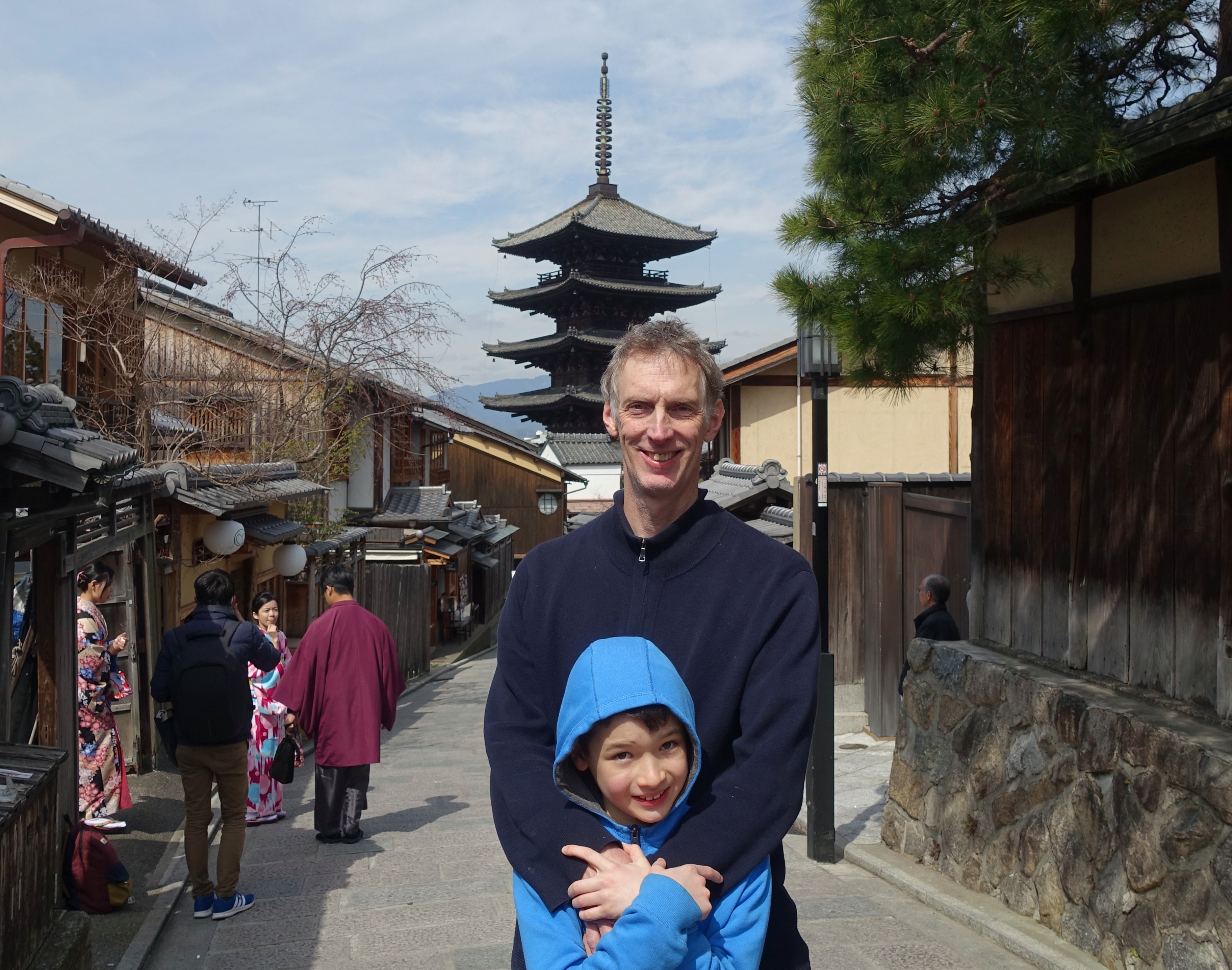 Pausing on Our Stroll Down Sannenzaka, Kyoto