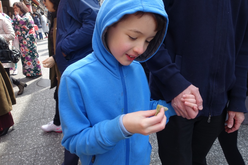 Tasting Mochi on Sannenzaka, near Kiyomizu-dera, Kyoto