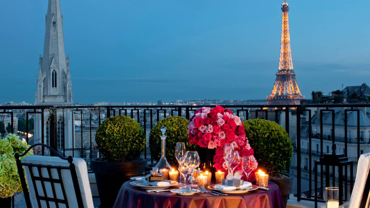 The view from the Eiffel Tower Restaurant at the Paris Hotel and