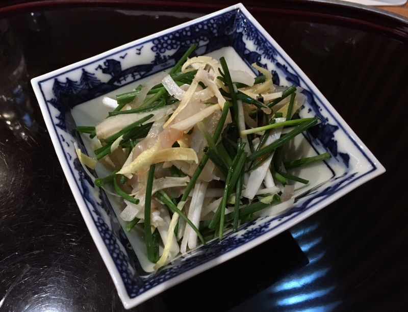 Fugu (Blowfish) with Green Onion and Chili, Kikuchi, Tokyo Review