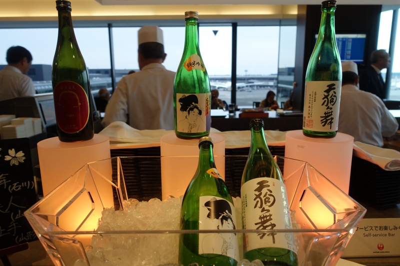 Sake Bar, JAL First Class Lounge Tokyon Narita Review