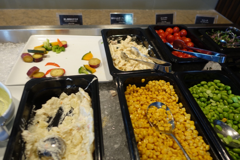 Salad Bar, JAL First Class Lounge Tokyo NRT Review