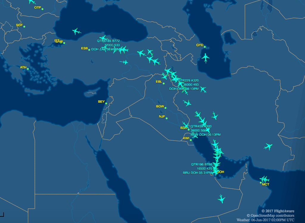 Qatar Flights Now Enter and Exit Along Narrow Corridors in Bahrain