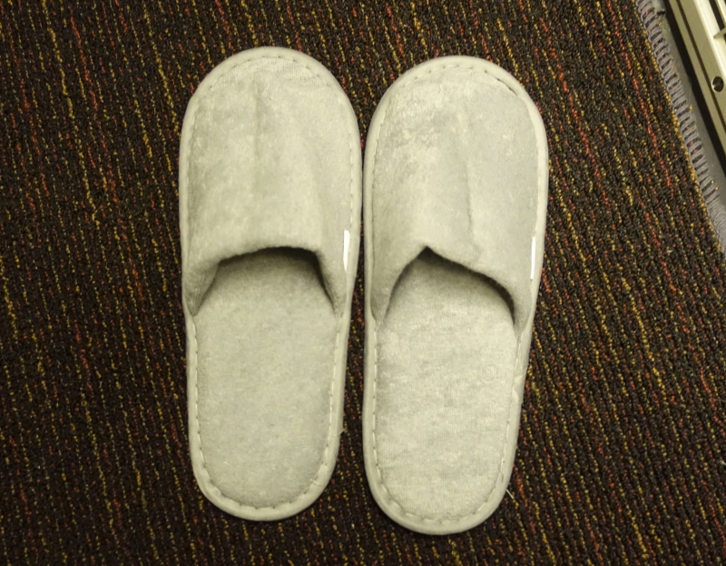 Gray Slippers, JAL Sky Suite Business Class Review