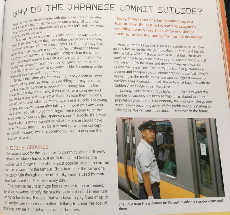 A Geek in Japan Book: Why Do The Japanese Commit Suicide?