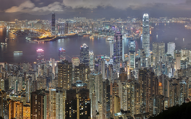 The Hong Kong skyline