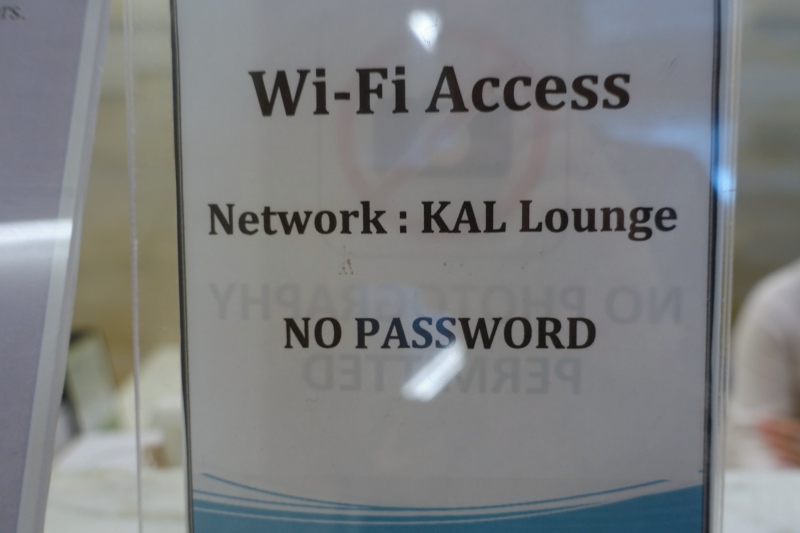 Korean Air Lounge LAX Wi-Fi