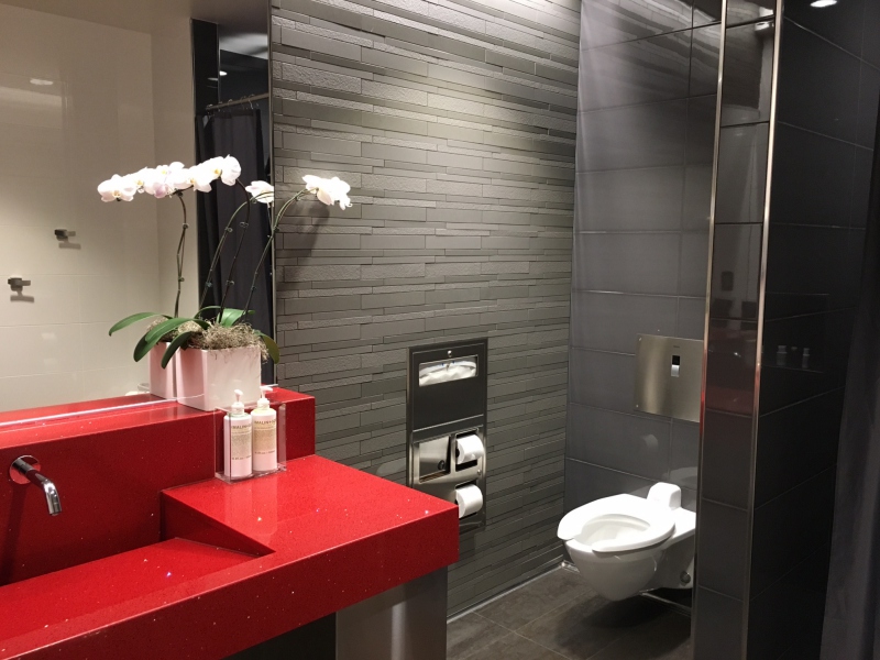 Shower Room, Delta Sky Club Seattle Review