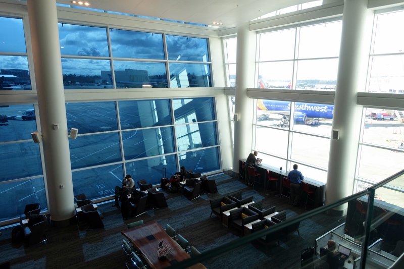 View of Tarmac from Delta Sky Club Seattle 2nd Floor