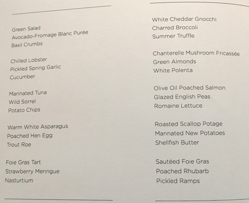 The Modern NYC Restaurant Menu